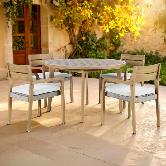 New Classic Furniture Arden 5-Piece Wood Outdoor Dining Set in Natural