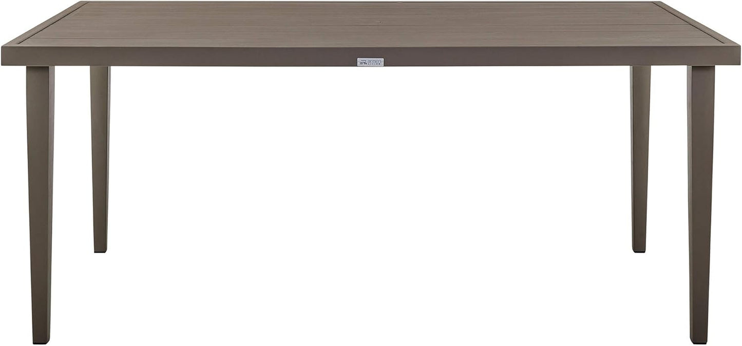 Grenada 5 Piece Grey Aluminum Outdoor Dining Set with Grey Fabric