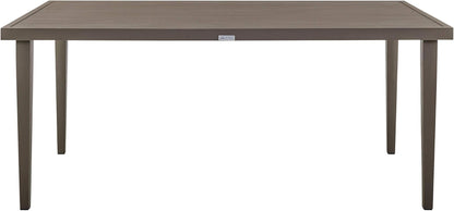 Grenada 5 Piece Grey Aluminum Outdoor Dining Set with Grey Fabric