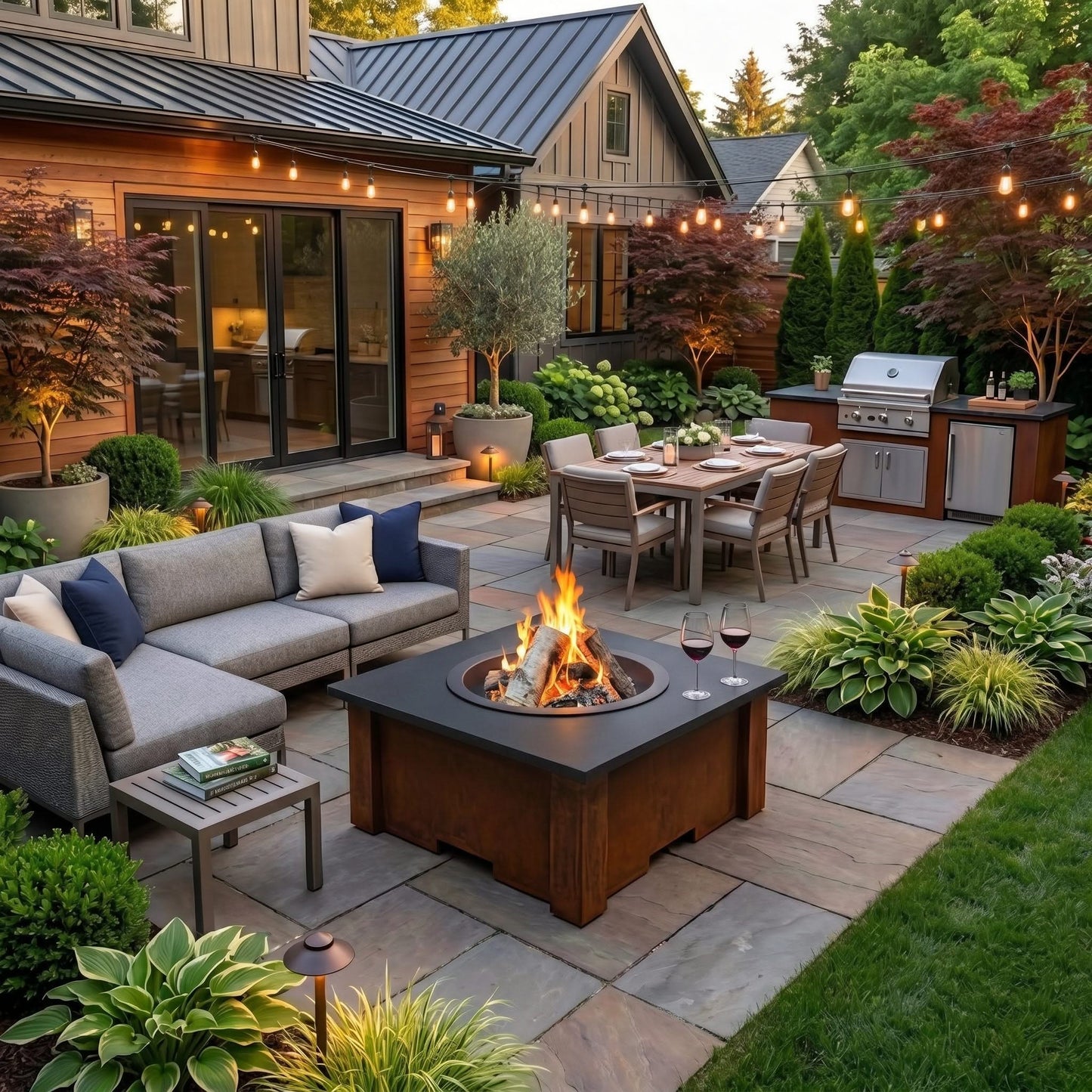 Homebridge GFRC Concrete Fire Pit Table