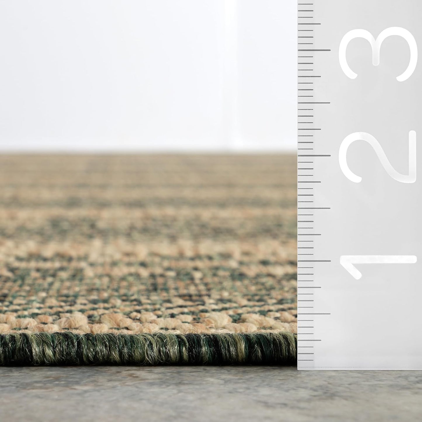 Vail Striped 9' X 12' Indoor/Outdoor Area Rug for Living Room Patio Deck Front Porch, Green