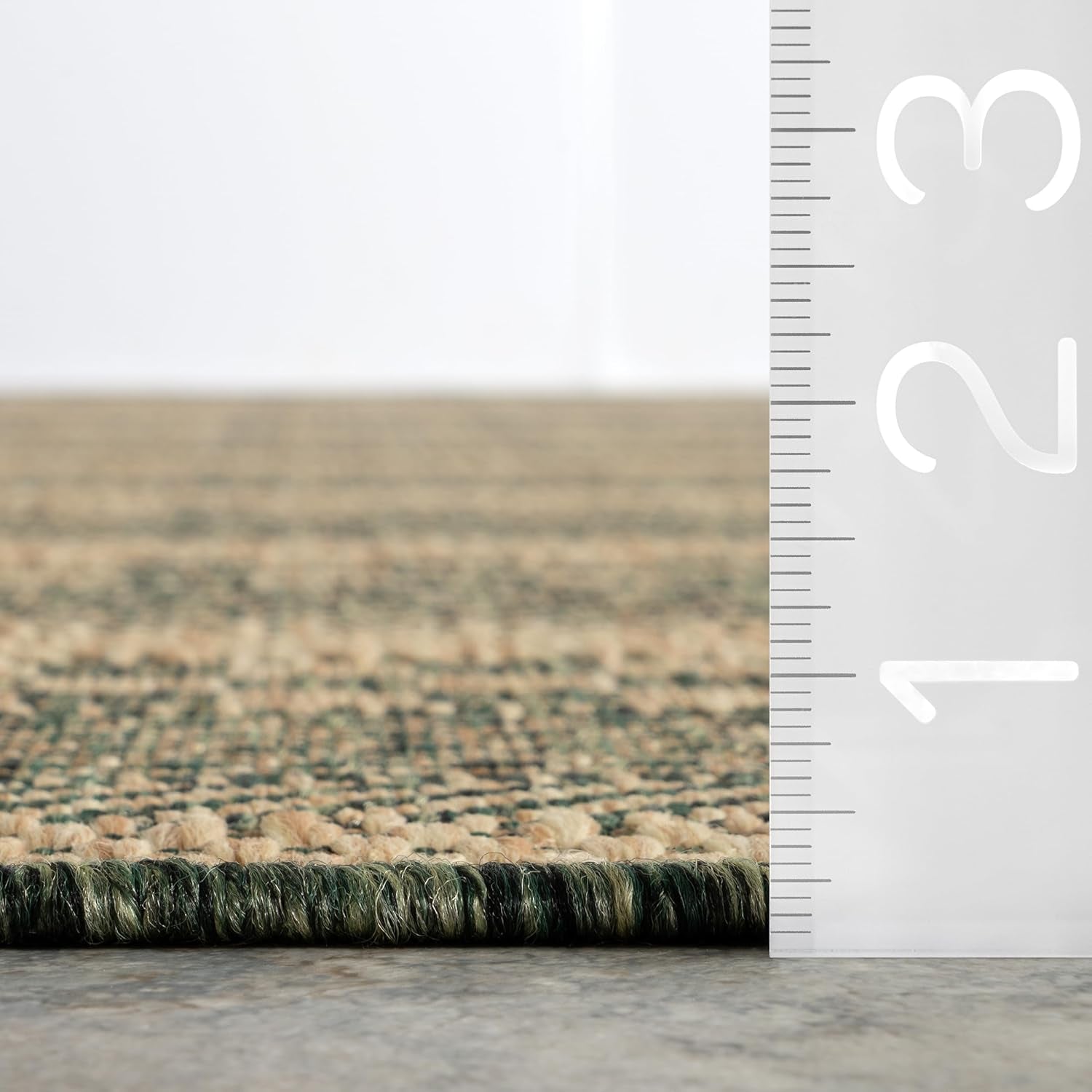 Vail Striped 9' X 12' Indoor/Outdoor Area Rug for Living Room Patio Deck Front Porch, Green