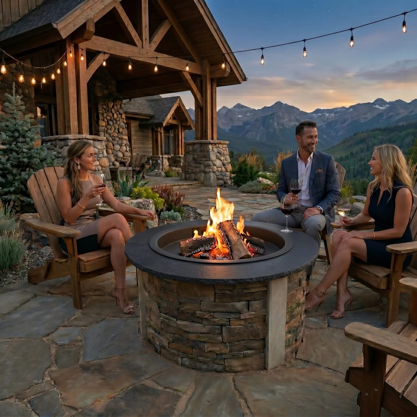 Homebridge GFRC Concrete Fire Pit Table
