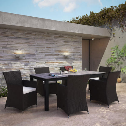 Junction 7 Piece Outdoor Patio Dining Set, Gray/White
