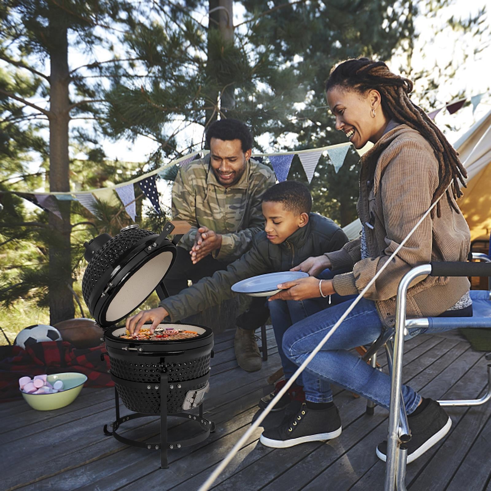 Outdoor BBQ Grill Charcoal Barbecue Pit Patio Backyard Camping Meat Cook Smoker