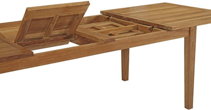 Marina 9 Piece Outdoor Patio Teak Dining Set in Natural White