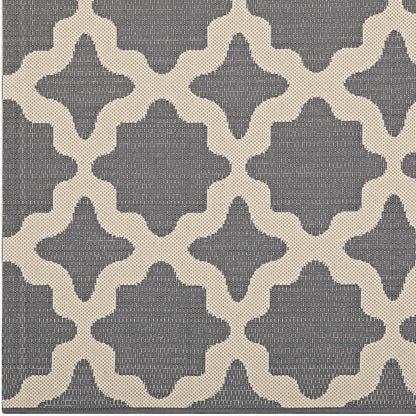 Cerelia Moroccan Trellis 9X12 Indoor and Outdoor Area Rug in Gray and Beige