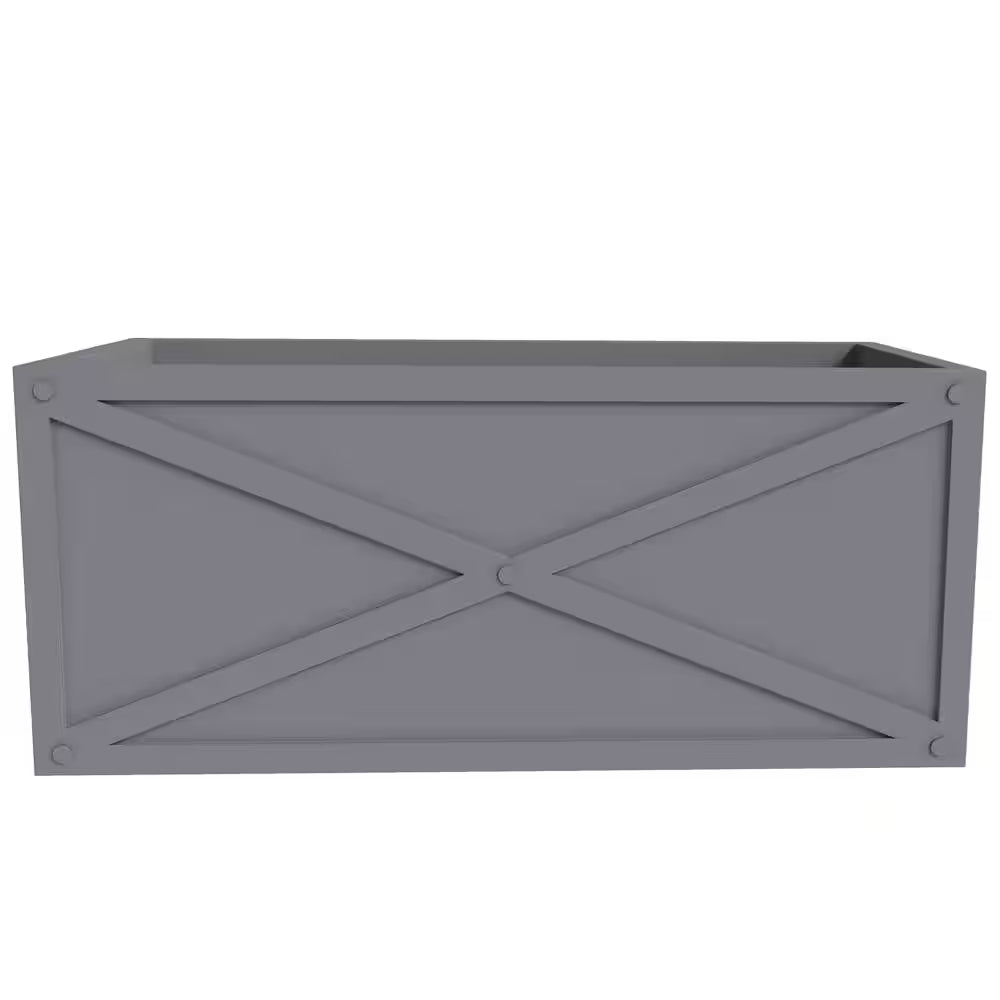 Bonsai 13 In. High Fiberstone Rectangular Planter Weather-Resistant Indoor and Outdoor 30 In. Wide Grey