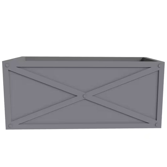 Bonsai 13 In. High Fiberstone Rectangular Planter Weather-Resistant Indoor and Outdoor 30 In. Wide Grey