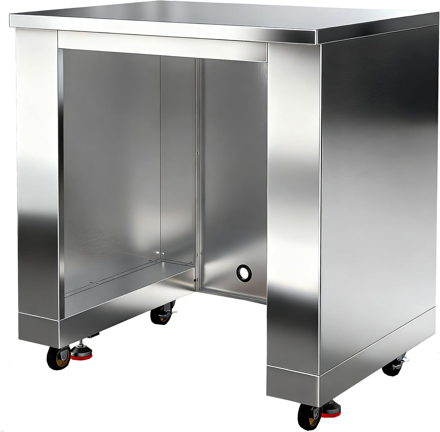 24Inch Stainless-Steel Outdoor Kitchen Cabinet for Beverage Refrigerator,Freestanding & under Counter Kitchen Appliance Cabinets Module Is Designed to Undercounter Beverage Cooler