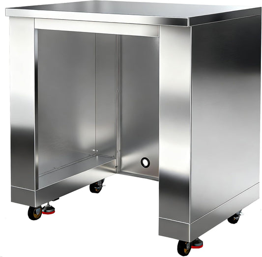 24Inch Stainless-Steel Outdoor Kitchen Cabinet for Beverage Refrigerator,Freestanding & under Counter Kitchen Appliance Cabinets Module Is Designed to Undercounter Beverage Cooler