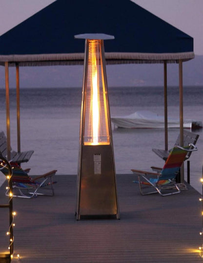 AZ Patio Pyramid Glass Tube Propane Gas Patio Heater, Stainless Steel, CSA Certified