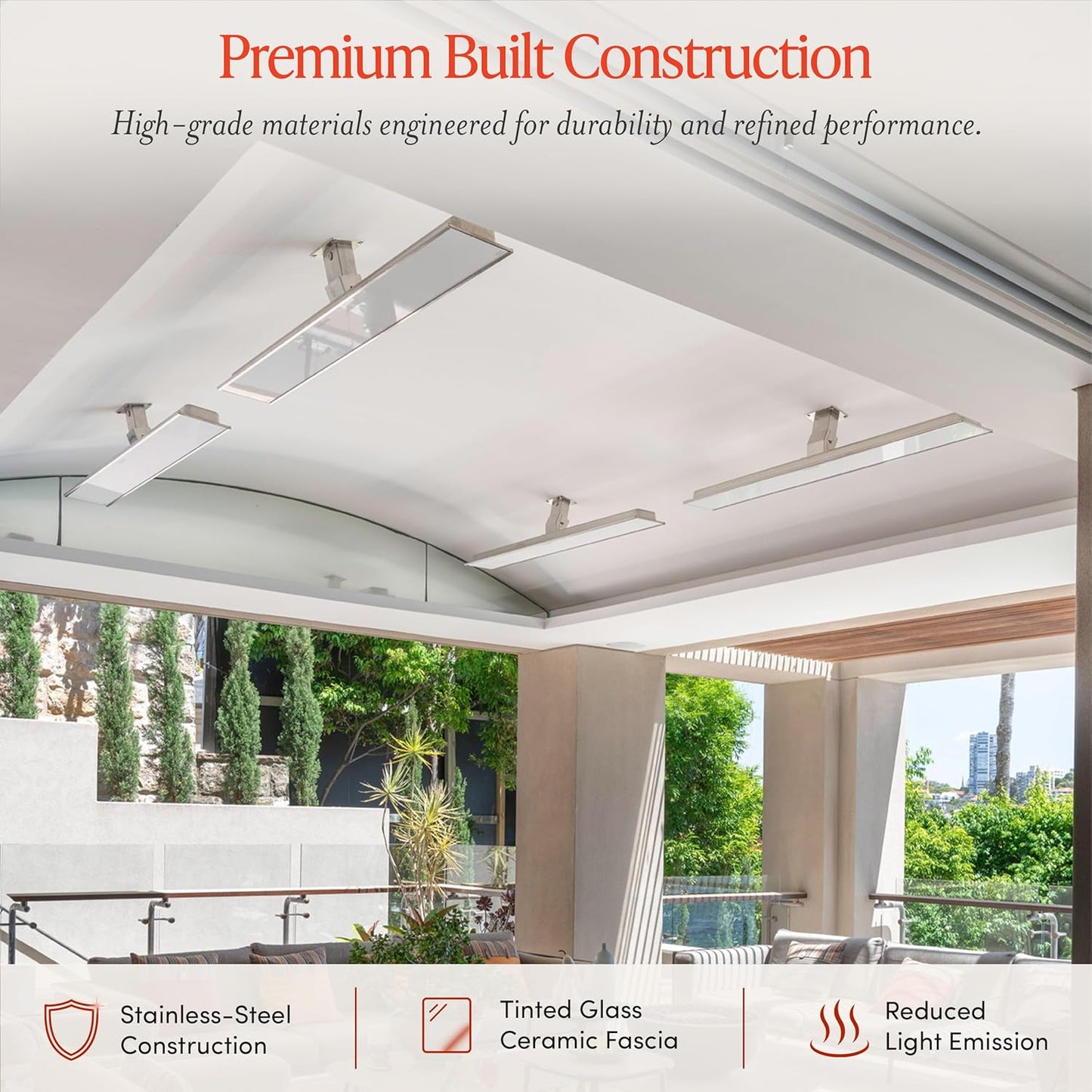 Bromic Platinum Smart Heat 3400W Electric Patio Heater - Radiant Infrared, 220V-240V, Black Finish - BH0320005