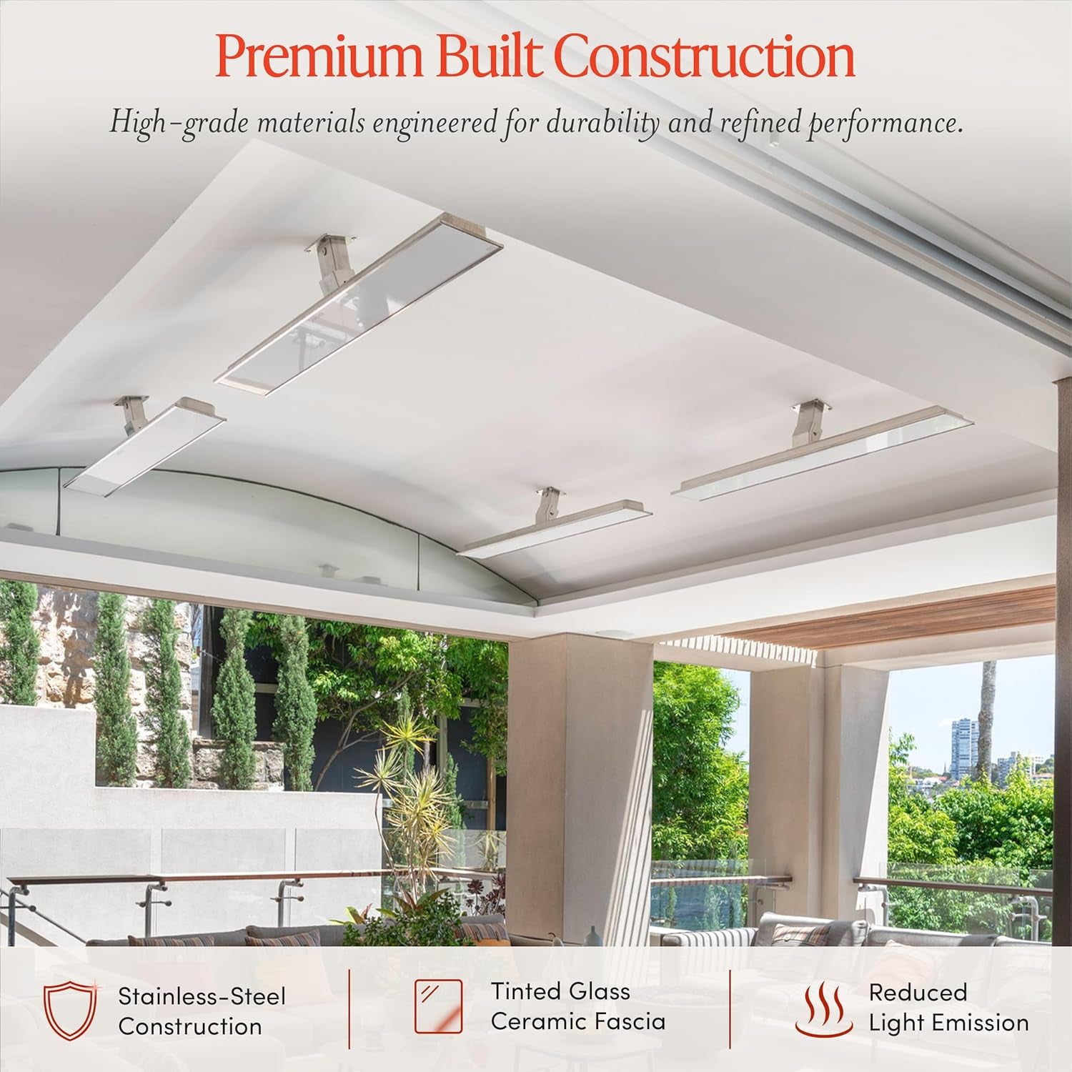 Bromic Platinum Smart Heat 3400W Electric Patio Heater - Radiant Infrared, 220V-240V, Black Finish - BH0320005