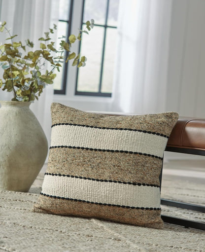 Signature Design by Ashley Rueford Pillow, Square, Beige & Dark Brown (Pack of 4)