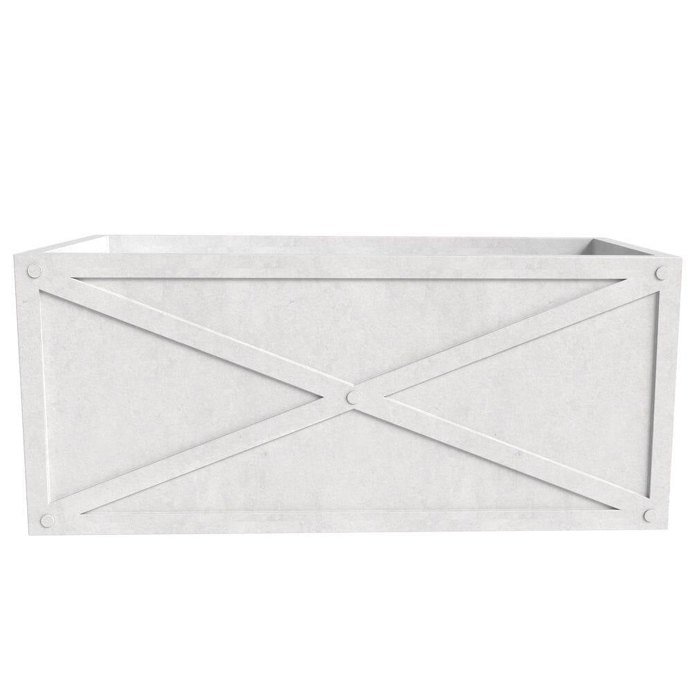 Bonsai Fiberstone Rectangular Planter Weather-Resistant Design MGO Clay Planter Pot for Indoor and Outdoor in White