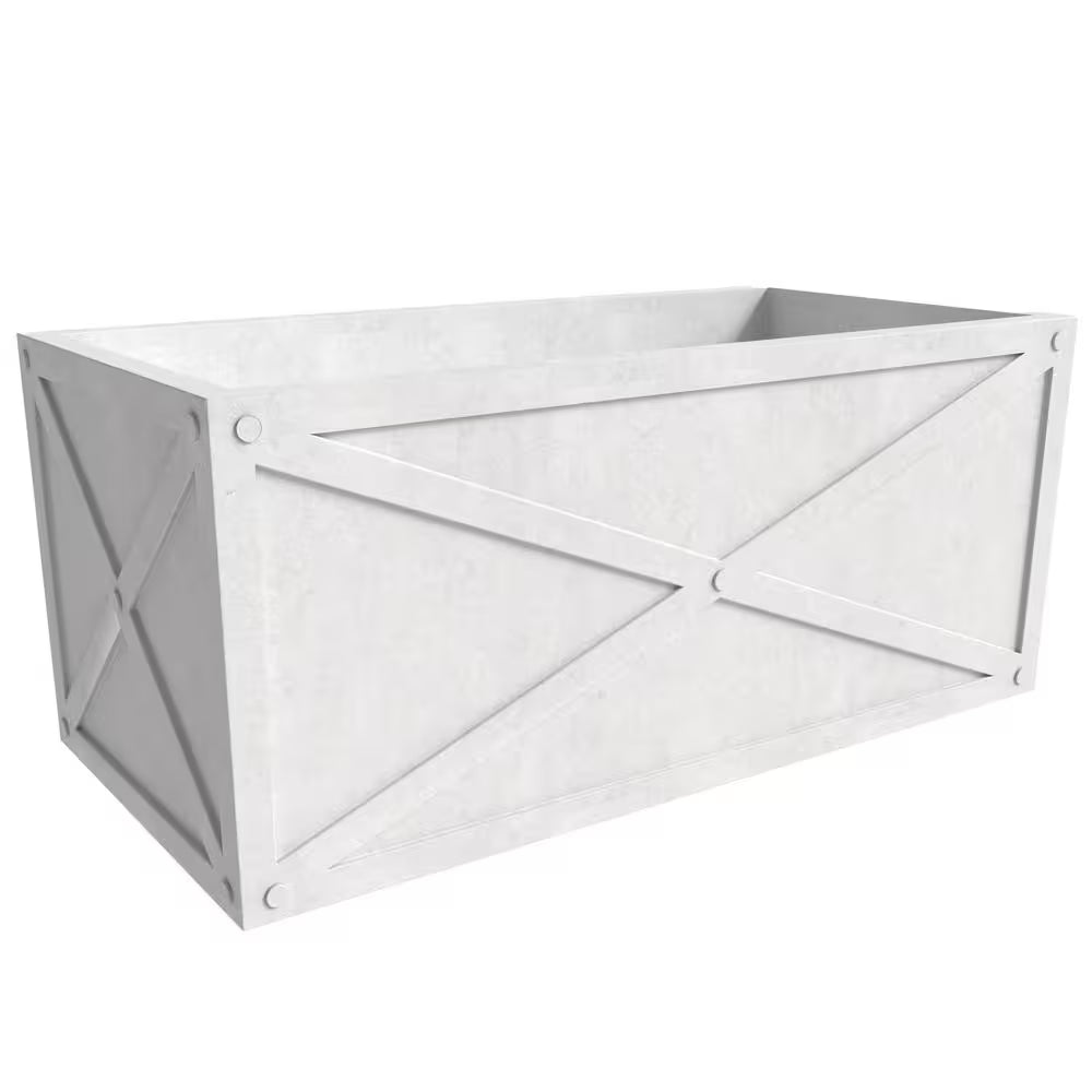Bonsai Fiberstone Rectangular Planter Weather-Resistant Design MGO Clay Planter Pot for Indoor and Outdoor in White