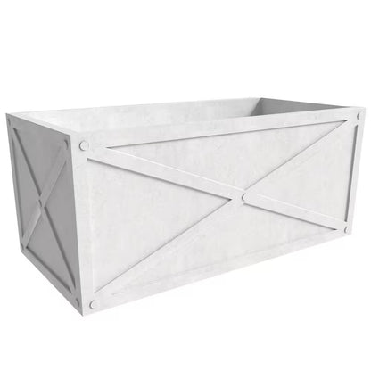 Bonsai Fiberstone Rectangular Planter Weather-Resistant Design MGO Clay Planter Pot for Indoor and Outdoor in White