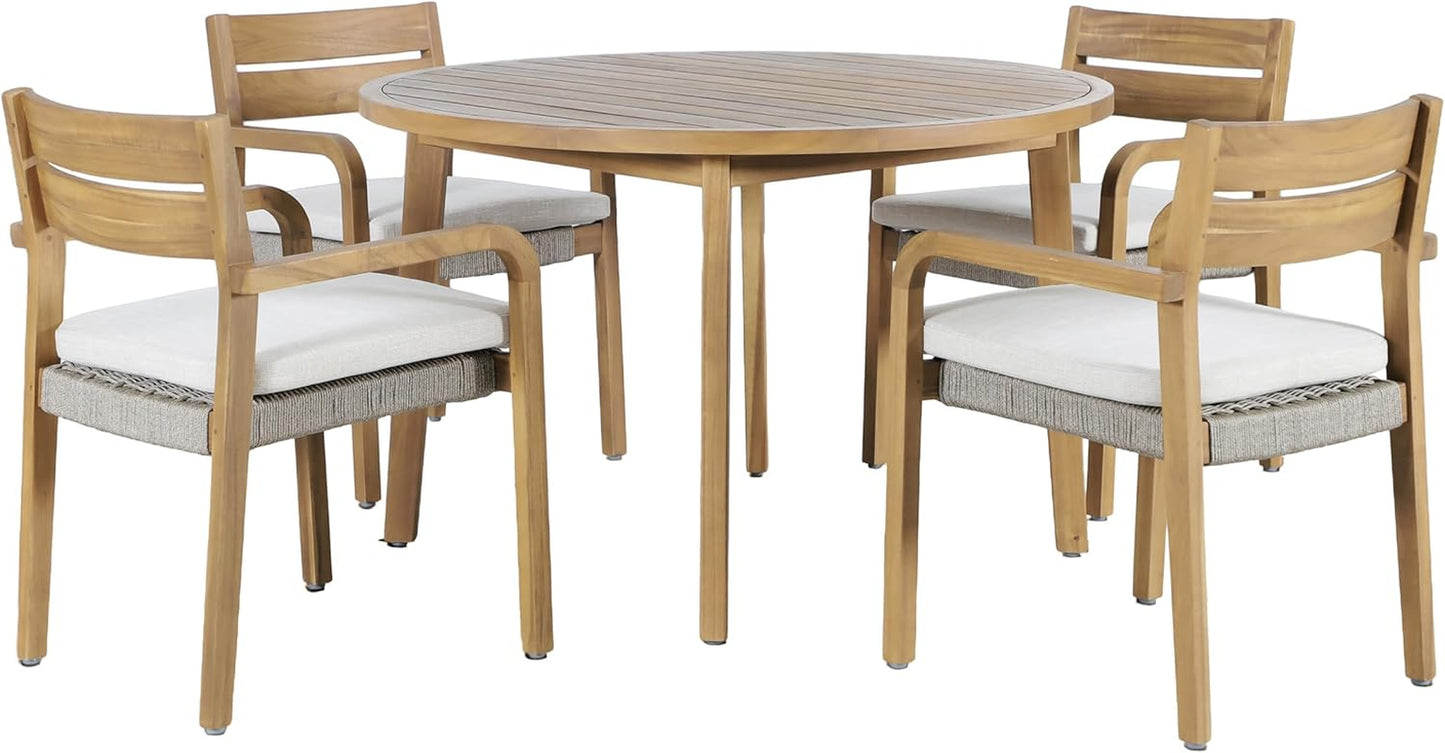 New Classic Furniture Arden 5-Piece Wood Outdoor Dining Set in Natural