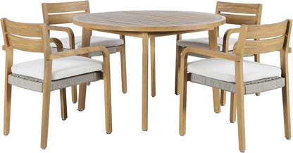 New Classic Furniture Arden 5-Piece Wood Outdoor Dining Set in Natural