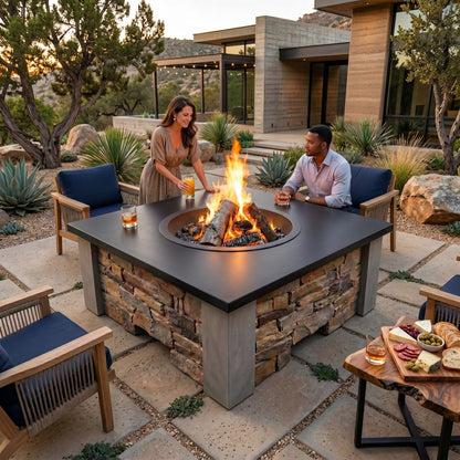 Homebridge GFRC Concrete Fire Pit Table
