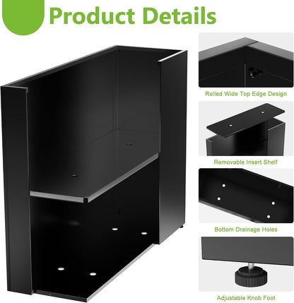 Metal Planter Box 38.2''L X 13''W X 30''H Rectangle Planters for Outdoor Plants Large Black Rectangular Planter with Felt Bag & Drainage Holes for Indoor or Outdoor Flower Garden Porch Patio