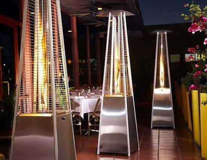 AZ Patio Pyramid Glass Tube Propane Gas Patio Heater, Stainless Steel, CSA Certified