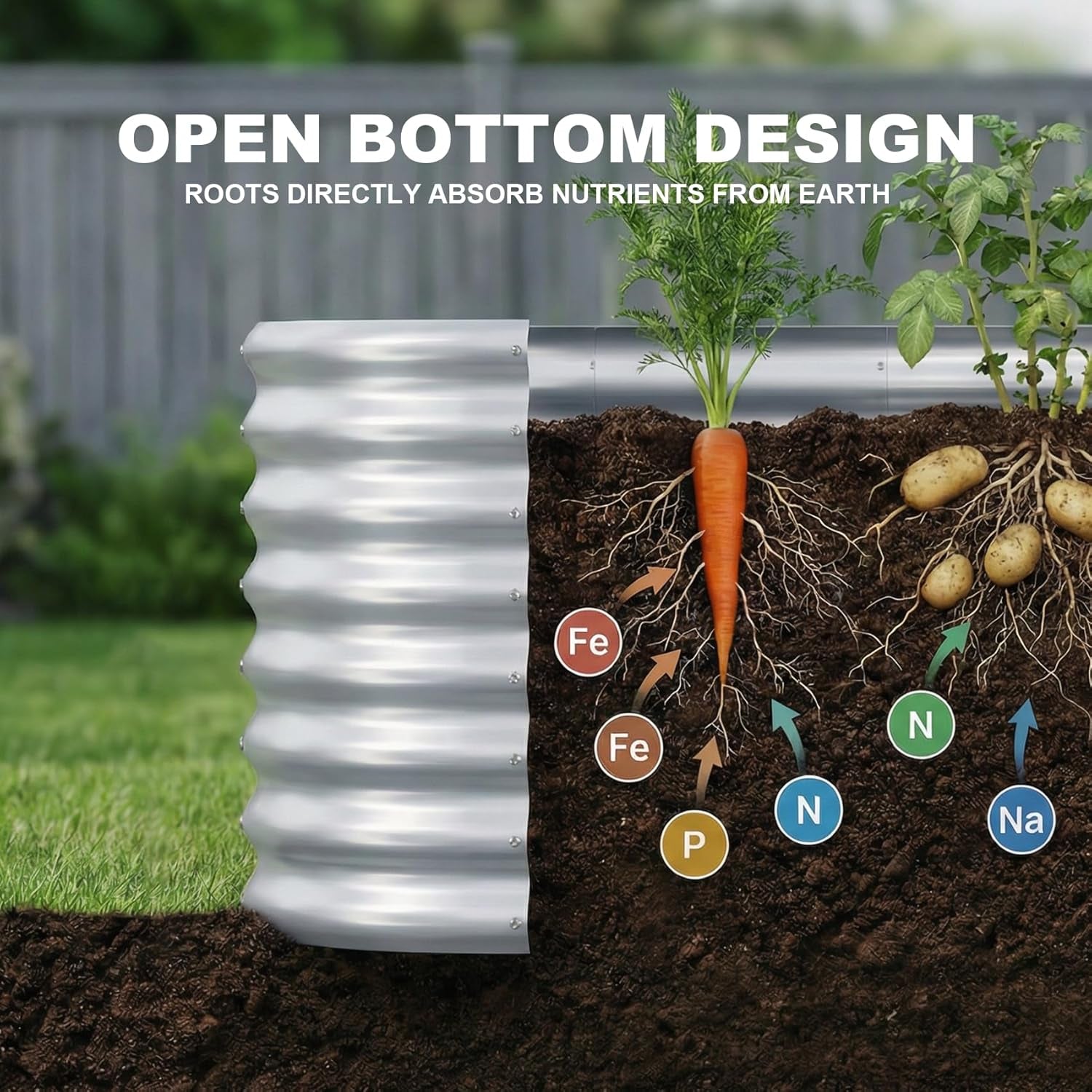 2 Pack 4×2×2Ft Galvanized Raised Garden Bed Outdoor,Oval Sturdy and Durable Planter Boxes for Vegetables, Fruits, Flowers and Plants, Easy Assembly, Silver