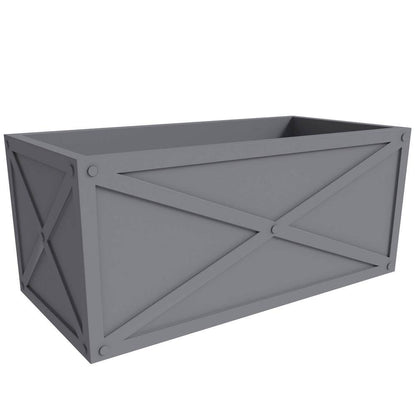 Bonsai 13 In. High Fiberstone Rectangular Planter Weather-Resistant Indoor and Outdoor 30 In. Wide Grey
