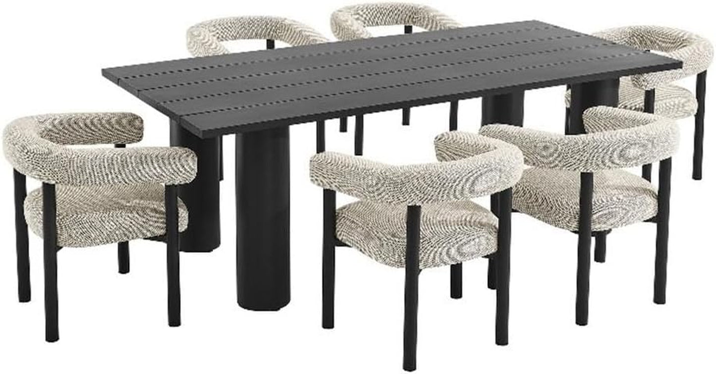 EEI-7062-IVO-GPH Nautica 7-Piece Outdoor Rectangular Dining Set in Ivory Graphite