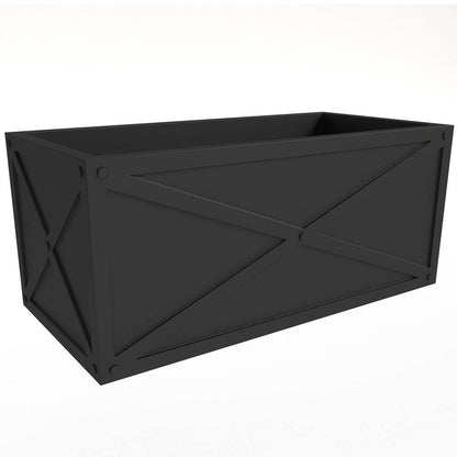 Bonsai 13 In. High Fiberstone Rectangular Planter Weather-Resistant Indoor and Outdoor Decorative Pot 30 in Wide, Black