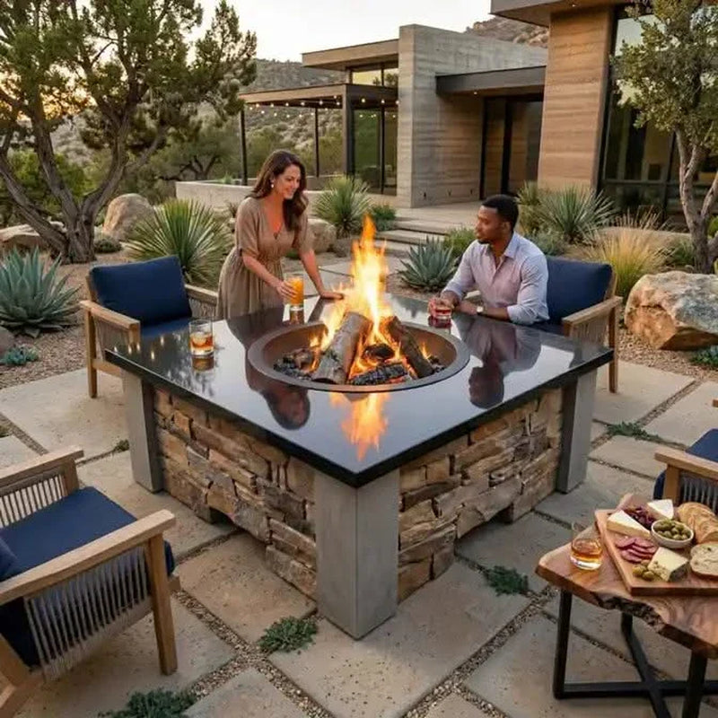 Homebridge GFRC Concrete Fire Pit Table