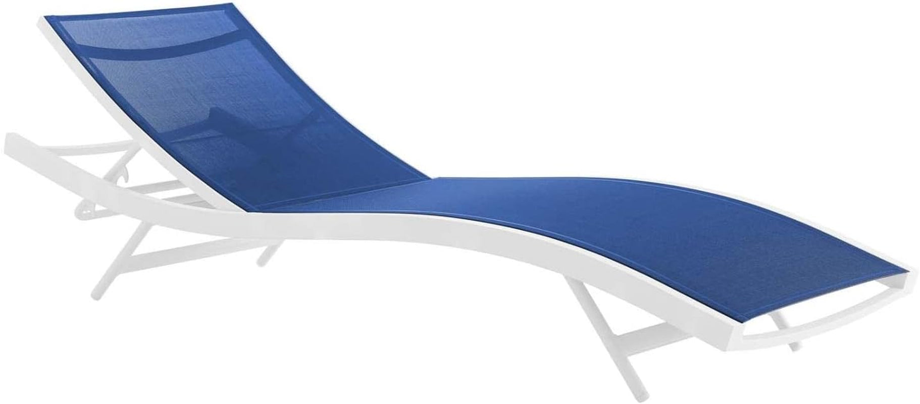 Glimpse Outdoor Patio Mesh Chaise Lounge Set of 4 in White Navy