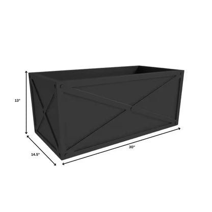 Bonsai 13 In. High Fiberstone Rectangular Planter Weather-Resistant Indoor and Outdoor Decorative Pot 30 in Wide, Black