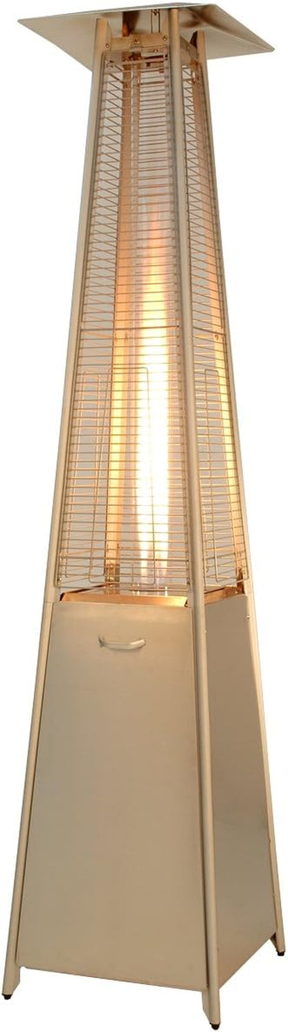 AZ Patio Pyramid Glass Tube Propane Gas Patio Heater, Stainless Steel, CSA Certified
