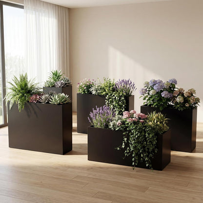 Metal Planter Box for Outdoor, Garden Planter Spliced Flower Pot with with Removable Insert Shelf, Rust Resistant for Indoor Outdoor Patio Porch Commercial Residential-30 X 14" X 14"