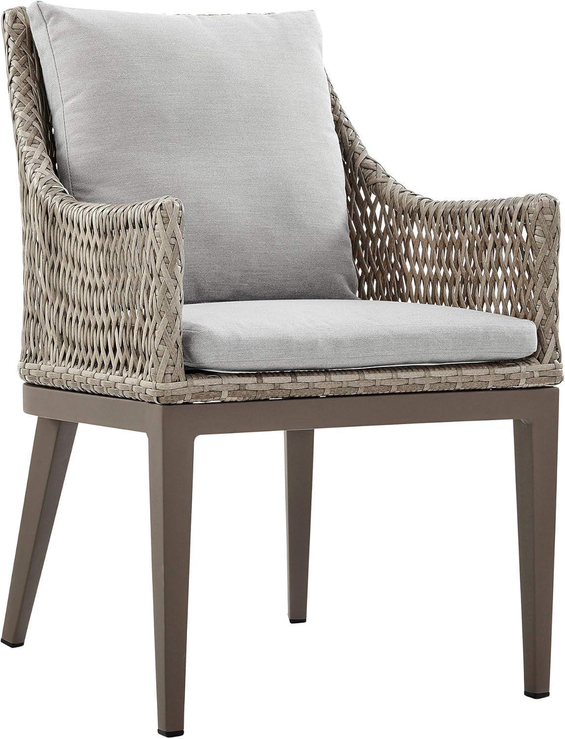 Grenada 5 Piece Grey Aluminum Outdoor Dining Set with Grey Fabric