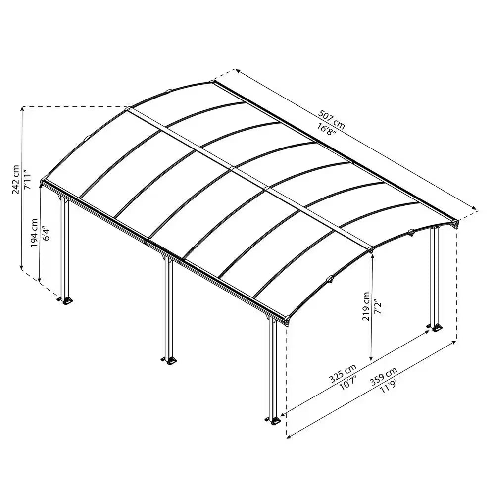 Tucson 12 Ft. X 16 Ft. Gray/Bronze Outdoor Hard Top Gazebo
