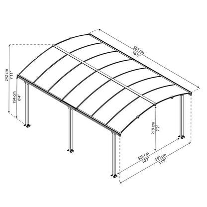 Tucson 12 Ft. X 16 Ft. Gray/Bronze Outdoor Hard Top Gazebo