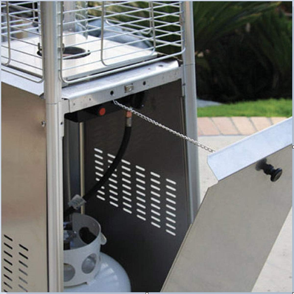 AZ Patio Pyramid Glass Tube Propane Gas Patio Heater, Stainless Steel, CSA Certified