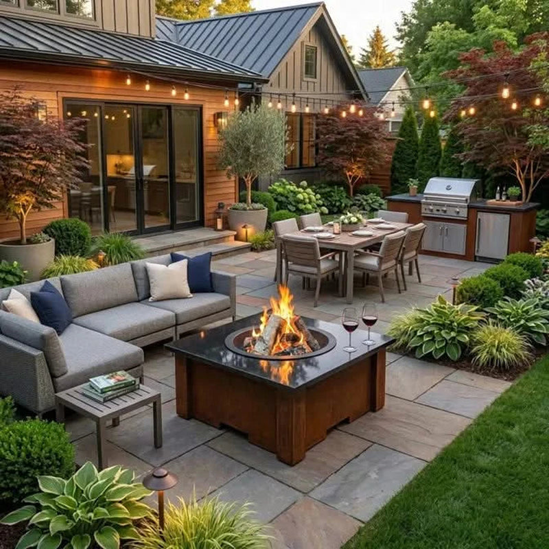 Homebridge GFRC Concrete Fire Pit Table