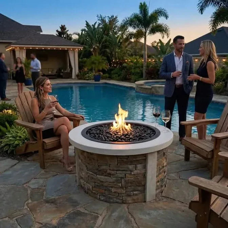 Homebridge GFRC Concrete Fire Pit Table