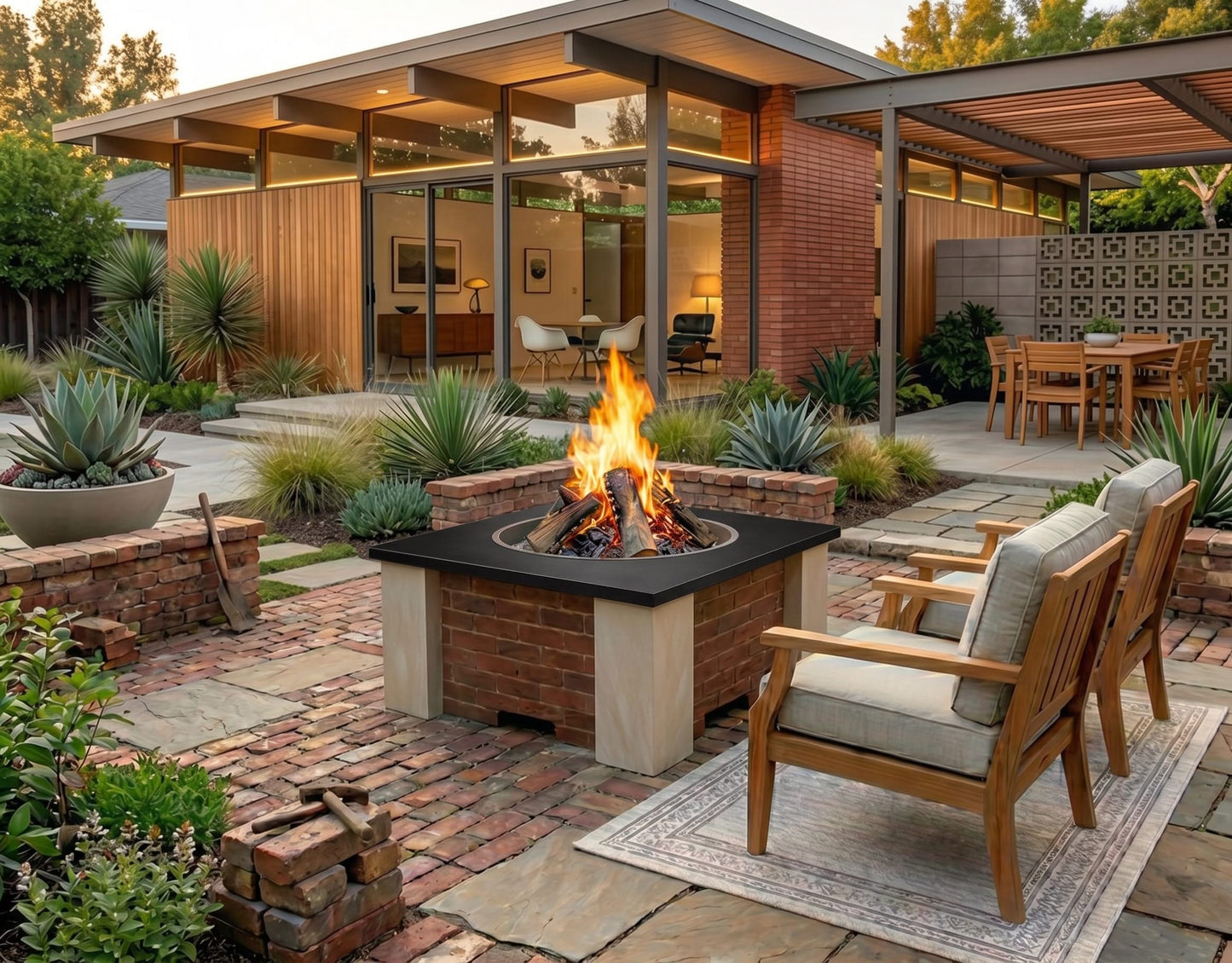 Homebridge GFRC Concrete Fire Pit Table
