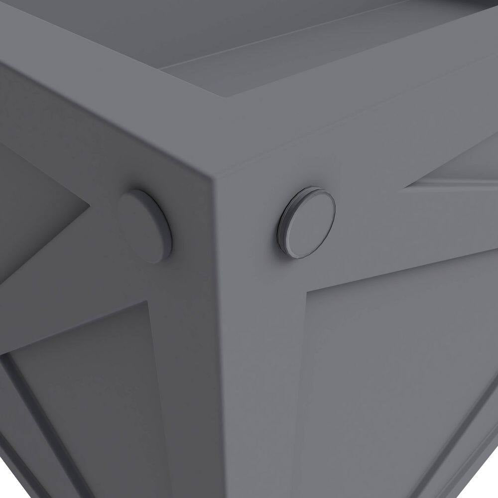 Bonsai 13 In. High Fiberstone Rectangular Planter Weather-Resistant Indoor and Outdoor 30 In. Wide Grey