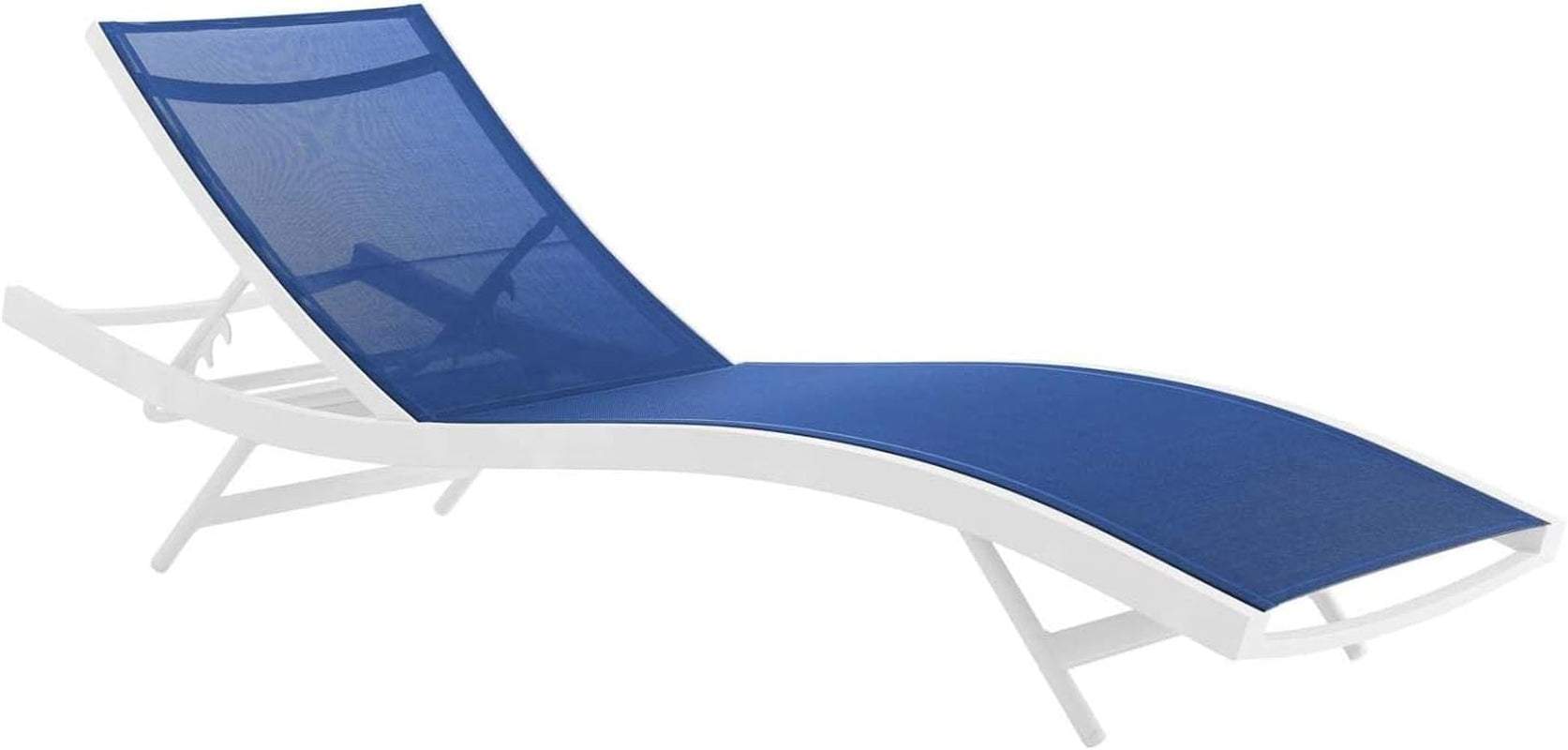 Glimpse Outdoor Patio Mesh Chaise Lounge Set of 4 in White Navy
