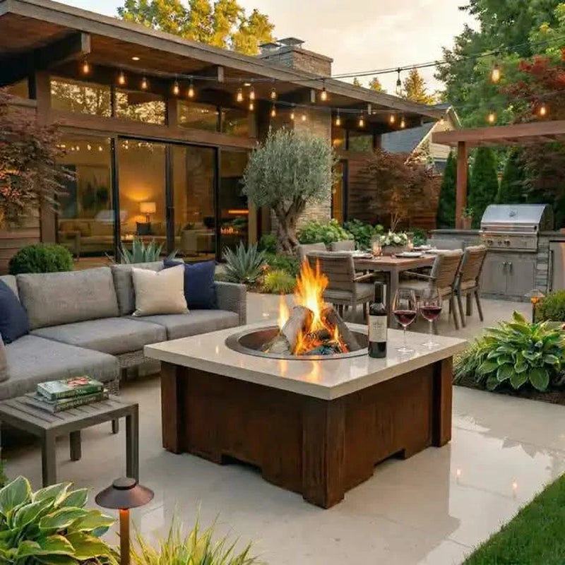 Homebridge GFRC Concrete Fire Pit Table