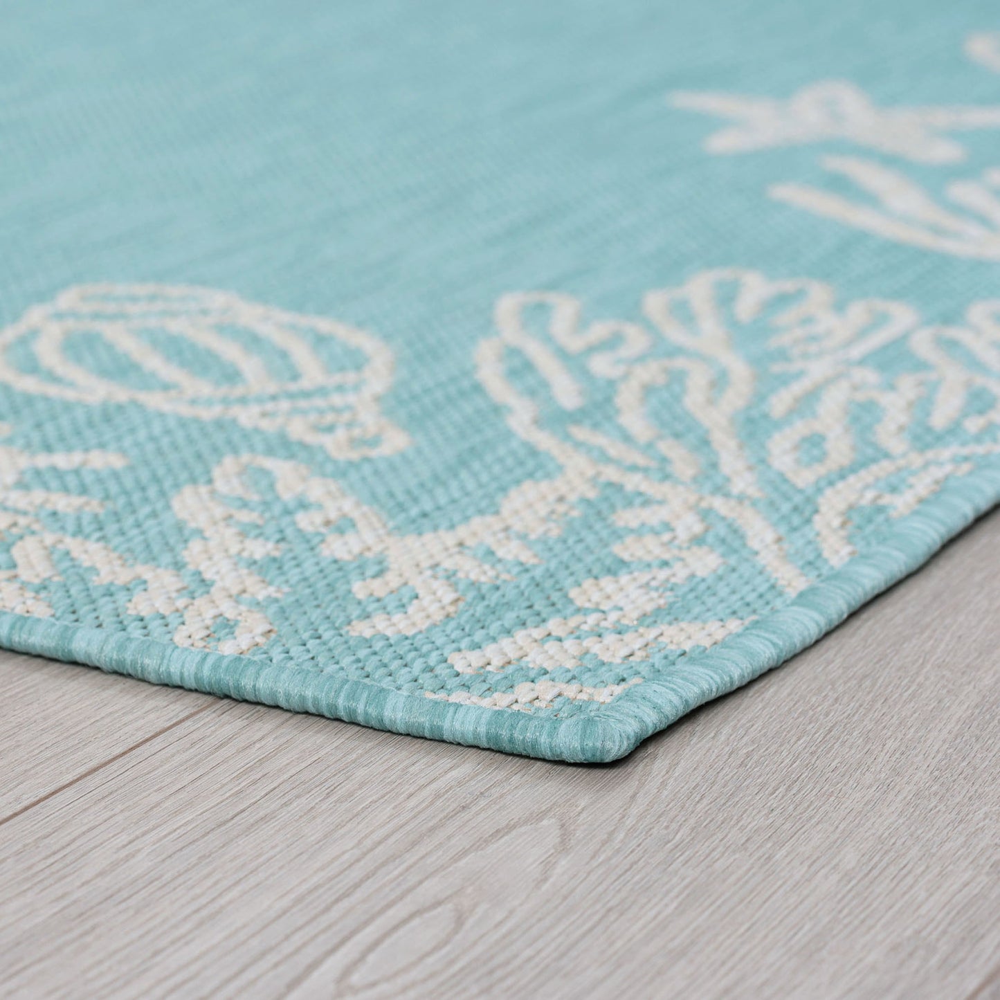 8X10 Water Resistant, Large Indoor Outdoor Rugs for Patios, Front Door Entry, Entryway, Deck, Porch, Balcony | outside Area Rug for Patio | Aqua, Coastal | Size: 7'10'' X 10'2''