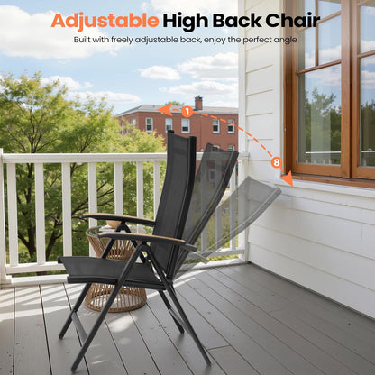 11 Pieces Aluminum Outdoor Dining Set for 6-10 Person, 53" - 106" Expandable Outdoor Dining Table and 10 Foldable Chairs, Weather Resistant Outdoor Furniture Set for Deck, Porch & Backyard