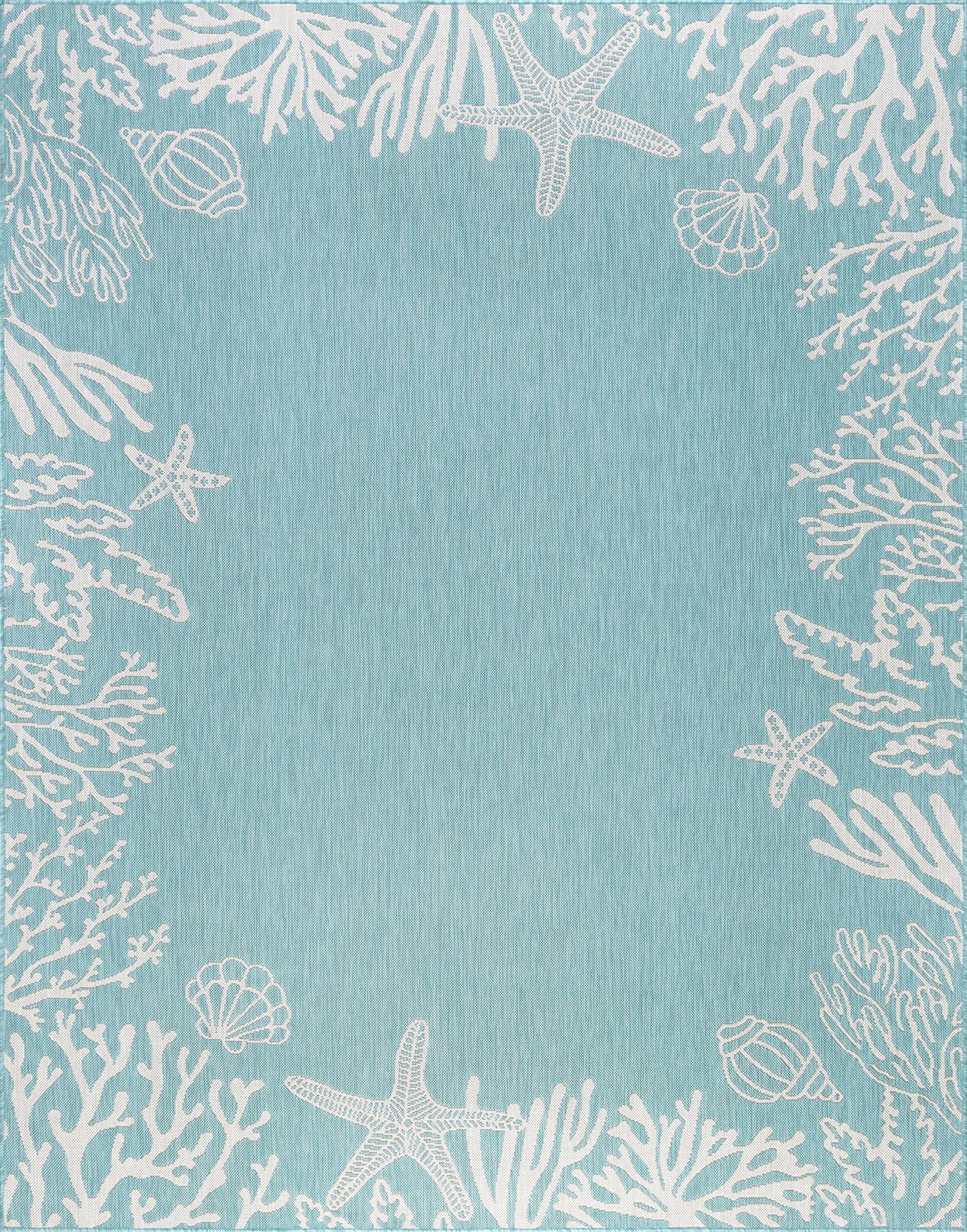 8X10 Water Resistant, Large Indoor Outdoor Rugs for Patios, Front Door Entry, Entryway, Deck, Porch, Balcony | outside Area Rug for Patio | Aqua, Coastal | Size: 7'10'' X 10'2''