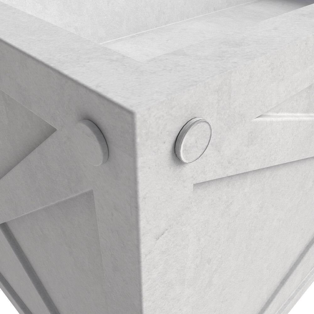 Bonsai Fiberstone Rectangular Planter Weather-Resistant Design MGO Clay Planter Pot for Indoor and Outdoor in White
